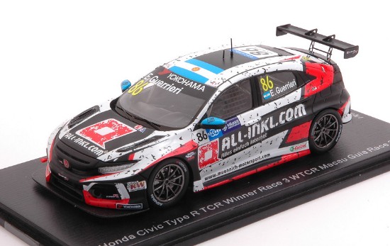 Immagine di HONDA CIVIC TYPE R TCR N.86 MACAU GUIA RACE 2018 E.GUERRIERI 1:43