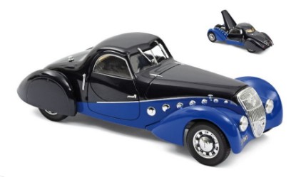 Immagine di PEUGEOT 302 DARL MAT COUPE  1937 DARK & CLEAR BLUE 1:18
