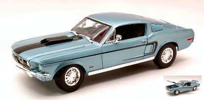 Immagine di FORD MUSTANG GT COBRA JET 1968 LIGHT BLUE METALLIC 1:18