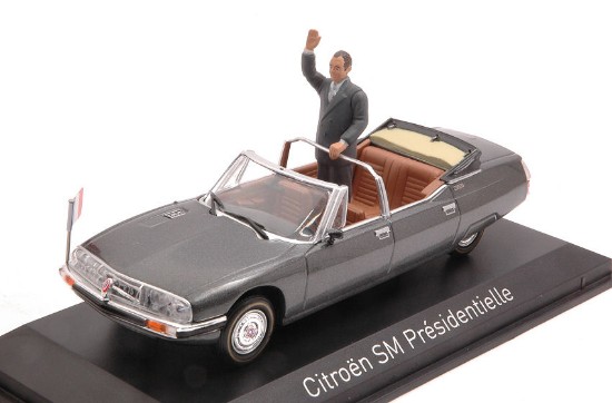 Immagine di CITROEN SM PRESIDENTIELLE 1981-1985 W/ FIGURE J.CHIRAC 1:43