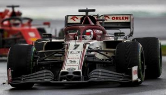 Immagine di ALFA ROMEO C39 KIMI RAIKKONEN 2020 N.7 TURKISH GP W/PIT BOARD 1:18