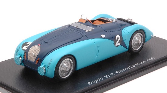 Immagine di BUGATTI 57 G N.2 WINNER LM 1937 J.P.WIMILLE-R.BENOIST 1:43 REPRO