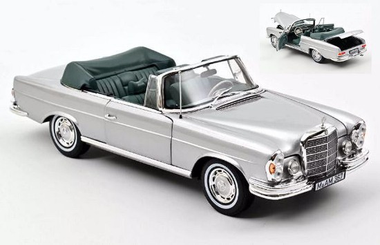 Immagine di MERCEDES 280 SE CABRIOLET 1969 SILVER METALLIC 1:18