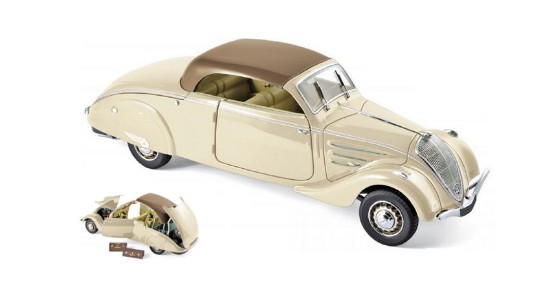 Immagine di PEUGEOT 402 ECLIPSE 1937 BEIGE & CARAMEL 1:18