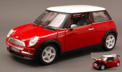 Immagine di NEW MINI COOPER RED W/WHITE ROOF 1:18