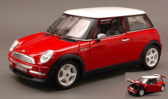 Immagine di NEW MINI COOPER RED W/WHITE ROOF 1:18