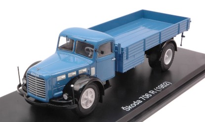Immagine di SKODA 706 R FLATBED PLATFORM TRAILER BLUE/BLACK 1:43