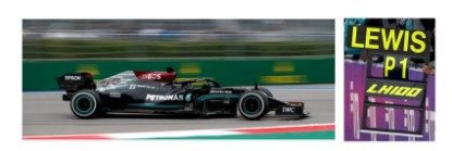 Immagine di MERCEDES F1 W12 E LEWIS HAMILTON 2021 N.44 WINNER RUSSIAN GP W/PIT 1:43