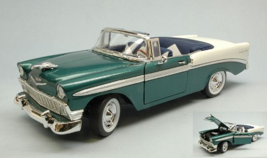 Immagine di CHEVROLET BEL AIR 1956 DARK GREEN/WHITE 1:18