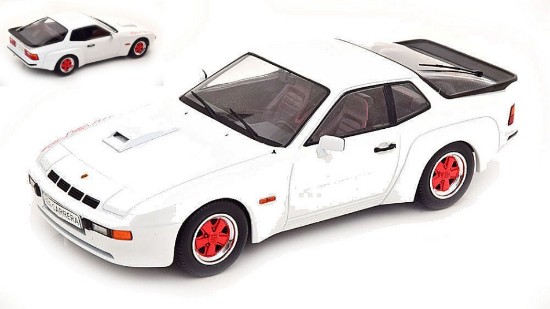 Immagine di PORSCHE 924 CARRERA GT WHITE WITH RED WHEEL RIMS 1:18