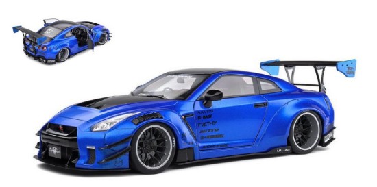 Immagine di NISSAN GT-R (R35) W/LIBERTY WALK BODY KIT 2.0 2020 MET.BLUE 1:18