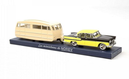 Immagine di SIMCA VEDETTE CHAMBORD 1958 & CARAVANE HENON JAUNE & NOIR DIAMANT 1:43