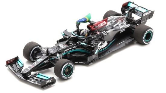 Immagine di MERCEDES L.HAMILTON 2021 N.44 WINNER BRAZILIAN GP W/FLAG 1:43
