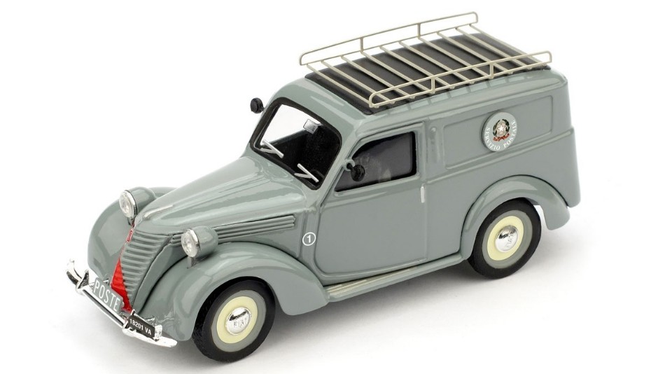 MODELLINO AUTO STATICO BRUMM FIAT 1100 FURGONE POSTE ITALIANE