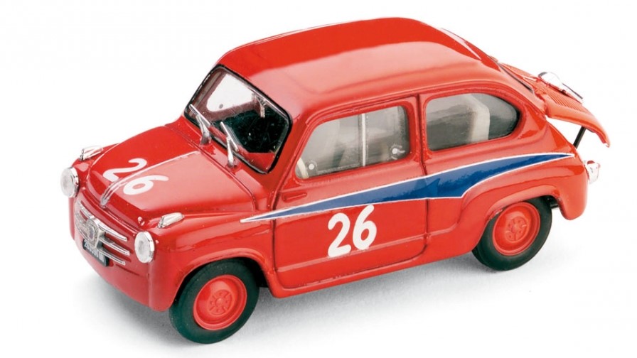 MODELLINO AUTO STATICO BRUMM FIAT ABARTH 750 #26 GT750 MILLE MIGLIA 1955 1/43