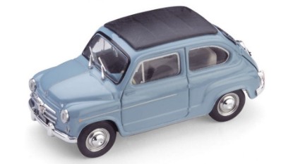 Immagine di FIAT 600D TRASFORMABILE CHIUSA 1960 AZZURRO CENERE 401 1:43