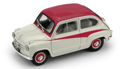 Immagine di FIAT ABARTH 750 1956 GRIGIO CHIARO/TETTO A CONTRASTO FREGI ROSSO 1:43