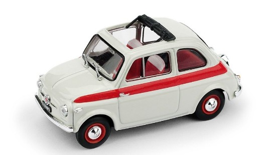 Immagine di FIAT 500 1959 TETTO APRIBILE SPORT 2a SERIE APERTA BIANCO/ROSSO 1:43