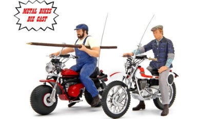 Immagine di BUD SPENCER MOTOZODIACO TUAREG 223-2 & TERENCE HILL MOTO OSSA AE73 1:18