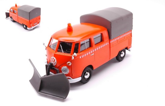 Immagine di VW TYPE 2 T1 PICKUP TRUCK W/SNOW PLOW 1962 ORANGE 1:24
