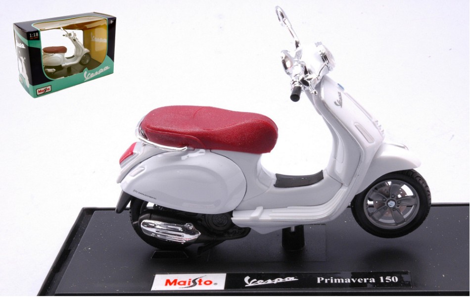 MODELLINO MOTORINO STATICO DIECAST PIAGGIO VESPA PRIMAVERA 150 2014 BIANCO 1:18