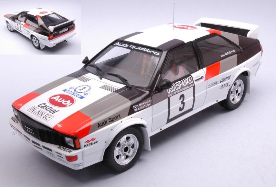 Immagine di AUDI QUATTRO N.3 1000 LAKES RALLY 1982
MIKKOLA/HERTZ 1:18
