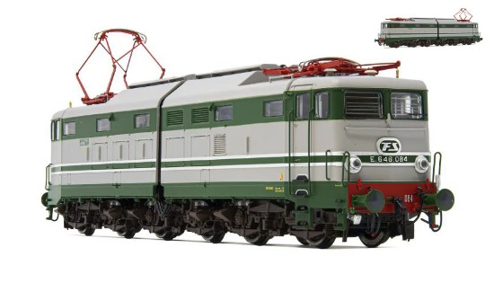 Immagine di FS ELECTRIC LOCOMOTIVE E 646 2nd SERIES GREEN GREY ALUM. EPOCA IIIb 1:87