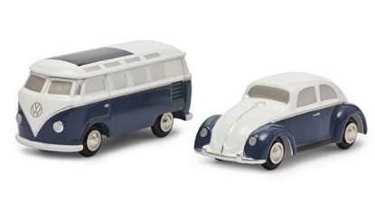 Immagine di VW KAFER + VW SAMBA T1 SET WHITE/BLUE 1:87