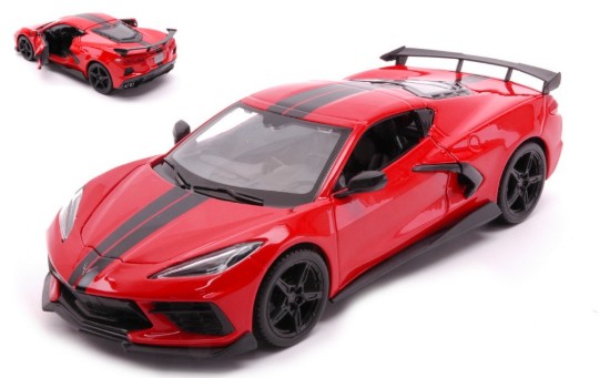 Immagine di CHEVROLET CORVETTE STINGRAY COUPE' HIGH WING 2020 RED 1:24