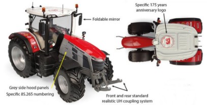 Immagine di TRATTORE MASSEY FERGUSON 8S.265 175th ANNIVERSARY EDITION 1:32