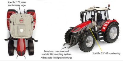 Immagine di TRATTORE MASSEY FERGUSON 5S.145 175th ANNIVERSARY EDITION 1:32