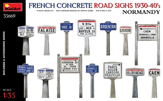 Immagine di FRENCH CONCRETE ROAD SIGNS 1930-40s NORMANDY KIT 1:35