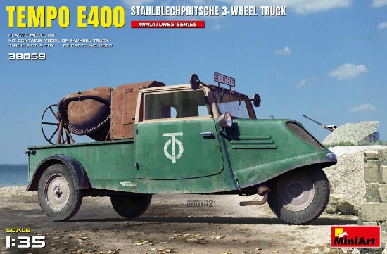 Immagine di TEMPO E400 STAHLBECHPRITSCHE 3 WHEEL TRUCK KIT 1:35