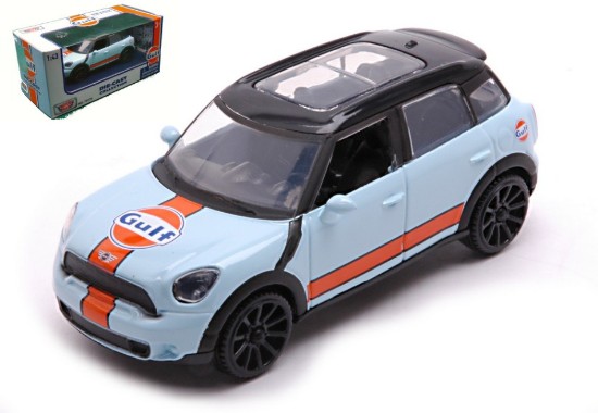 Picture of MINI COOPER S COUNTRYMAN BLACK ROOF W/GULF LIVERY LIGHT BLUE/ORANGE 1:43