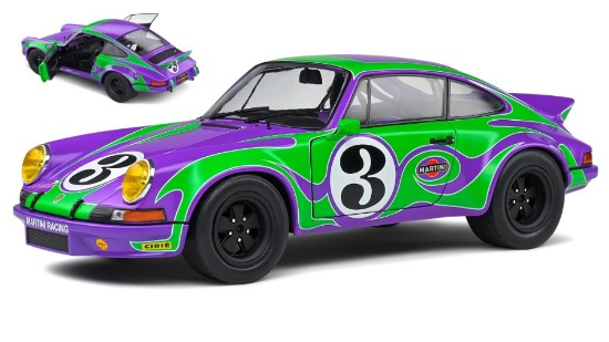 Immagine di PORSCHE 911 RSR N.3 HIPPY TRIBUTE 1973 PURPLE/GREEN 1:18