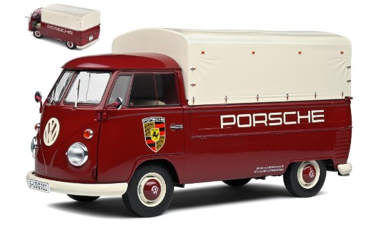 Immagine di VOLKSWAGEN T1 PICK UP PORSCHE SERVICE 1950 RED 1:18