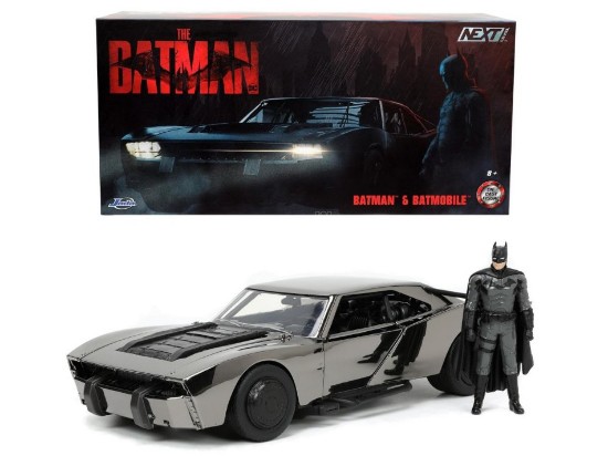 Immagine di BATMOBILE "THE BATMAN" 2022 BLACK/CHROME W/FIGURE 1:24