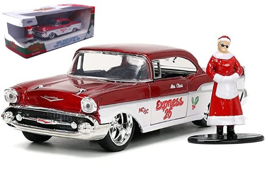 Immagine di CHEVROLET BEL AIR 1957 MRS.SANTA CLAUS WHITE/RED 1:32