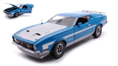 Immagine di FORD MUSTANG BOSS 351 GRABBER 1971  BLUE/WHITE 1:18