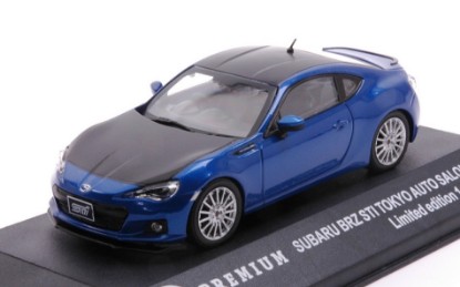 Immagine di SUBARU BRZ STI "TOKYO AUTOSALON" 2012 BLUE WITH CARBON BONNET 1:43