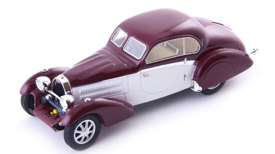 Immagine di BUGATTI TYPE 43 COUPE UHLIK 1934 DARK RED/WHITE 1:43