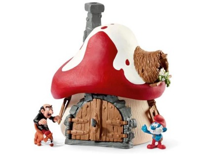 Immagine di CASA DEI PUFFI CON 2 FIGURE