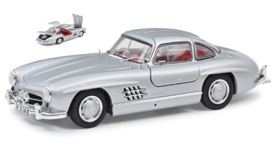Immagine di MERCEDES 300 SL GULLWING SILVER (RED INTERIOR) 1:18