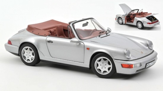 Immagine di PORSCHE 911 CARRERA 2 CABRIOLET 1990 SILVER 1:18