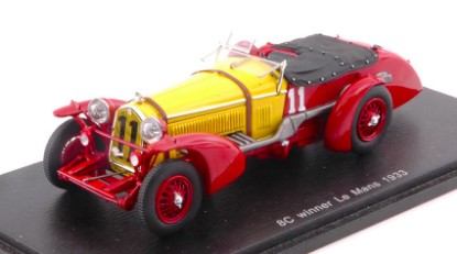 Immagine di ALFA ROMEO 8C N.11 WINNER LM 1933 R.SOMMER-T.NUVOLARI 1:43 REPRO