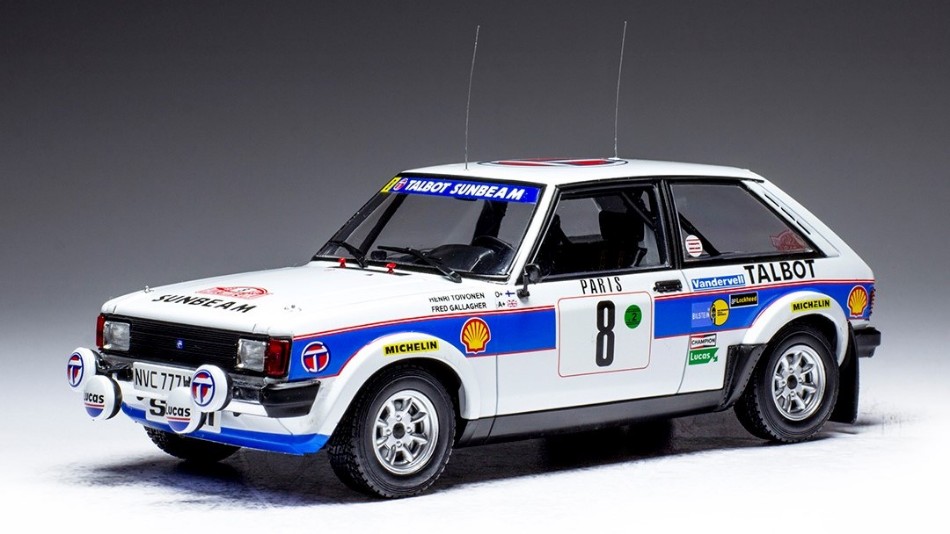 MODELLINO AUTO STATICO IXO TALBOT SUNBEAM LOTUS #8 RALLY MONTE CARLO 1981 1/24