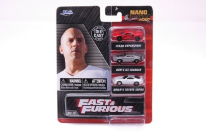 Immagine di LYKAN/CHARGER/TOYOTA "FAST & FURIOUS" 3 CARS NANO HOLLYWOOD BLISTER cm 4