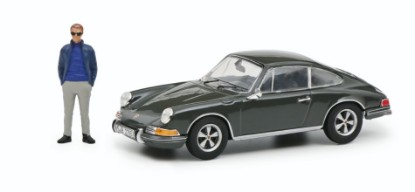 Immagine di PORSCHE 911S COUPE WITH STEVE MCQUEEN FIGURE 1969 LE MANS MOVIE 1:43