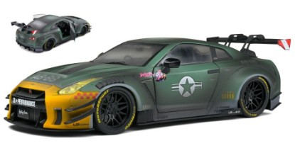 Immagine di NISSAN GT-R (R35) W/LIBERTY WALK BODY KIT 2.0 2022 ARMY FIGHTER 1:18