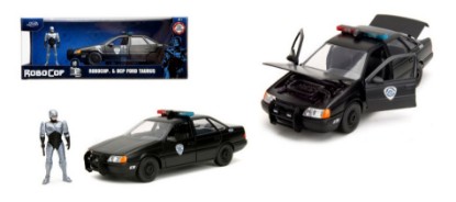 Immagine di FORD TARUS FROM "ROBOCOP" WITH FIGURE 1986 BLACK/SILVER 1:24